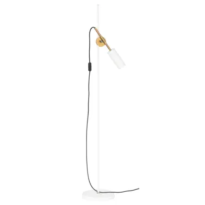 Stav golvlampa, vit/råmässing 140cm