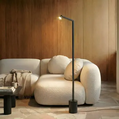 Steve LED-golvlampa, 130 cm, svart, dimbar Lucande - Vardagsrum - Modern - Metall - Med en ljuskälla