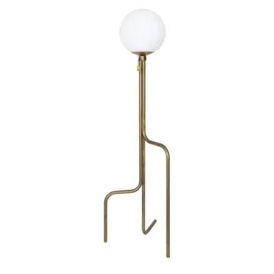 Strapatz golvlampa, råmässing/opal 125cm