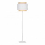 TK Boho golvlampa - naturligt halm och vitt tyg/stål
