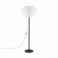 TK Calisto golvlampa - vitt tyg och svart metall