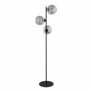 TK Cubus golvlampa, w. 3 skärmar - grafitglas och svart metall
