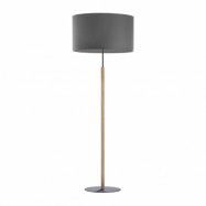 TK Deva golvlampa - grafitgrått tyg/stål och naturlig furu