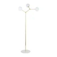 TK Fairy golvlampa, w. 3 skärmar - vitt glas och guldmetall