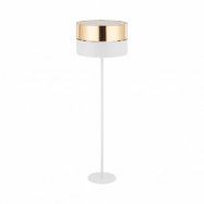 TK Hilton golvlampa - guldmetall och vitt tyg