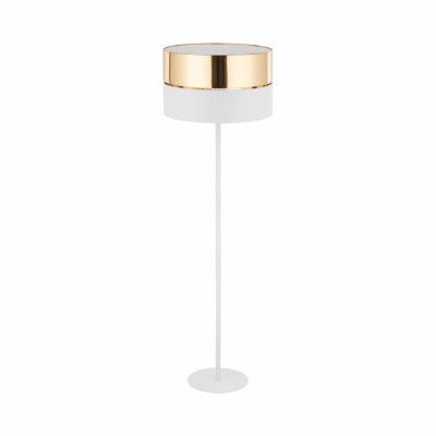 TK Hilton golvlampa - guldmetall och vitt tyg