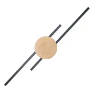 TK Java 2 LED vägglampa - naturlig ekfanér och svart metall