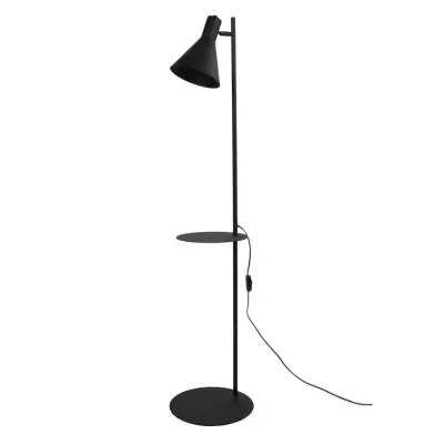 TK Jump golvlampa, w. 1 hylla - svart metall