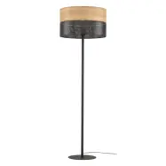 TK Nicol golvlampa - naturfaner och svart PVC-folie/metall