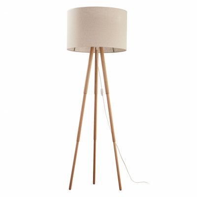 TK Tokyo golvlampa - naturligt linne och naturligt furu