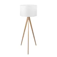 TK Treviso golvlampa - vitt tyg och naturligt tr&auml;