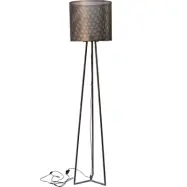 TRADEMARK LIVING rund golvlampa - strykj&auml;rn med klarlack