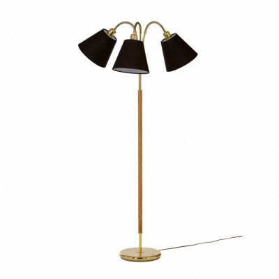 Tullgarn golvlampa trearmad, mässing/ek 145cm
