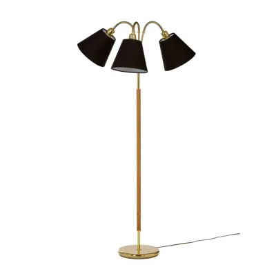 Tullgarn golvlampa trearmad, mässing/ek 145cm