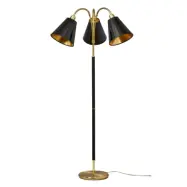Tullgarn golvlampa trearmad, mässing/svart 145cm