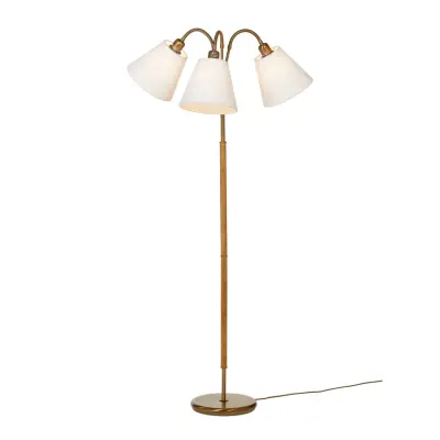 Tullgarn golvlampa trearmad, oxid/ek 145cm