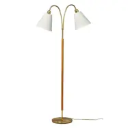 Tullgarn golvlampa tvåarmad, mässing/ek 145cm