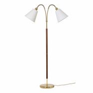 Tullgarn golvlampa tvåarmad, mässing/valnöt 145cm