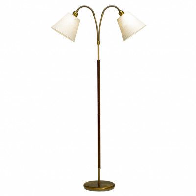 Tullgarn golvlampa tvåarmad, oxid/valnöt 145cm