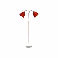 Tullgarn golvlampa tvåarmad, råjärn/valnöt 145cm