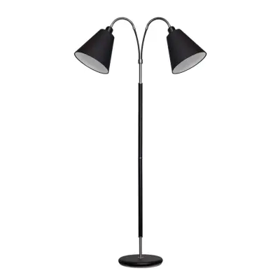 Tullgarn Golvlampa tvåarmad, svart 145cm