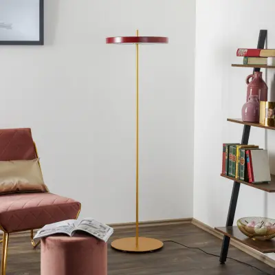 Asteria golvlampa Ruby Red – UMAGE Asteria Floor - Vardagsrum - Design - Metall - Med lampskärm