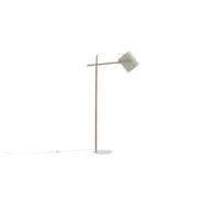 VENTURE DESIGN Dennis golvlampa - beige linne och beige/naturstål