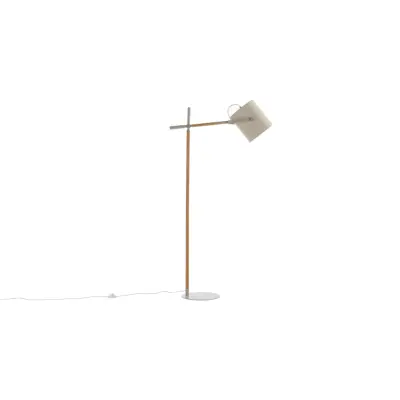 VENTURE DESIGN Dennis golvlampa - beige linne och beige/naturstål