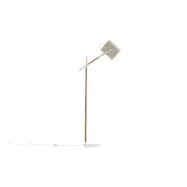 VENTURE DESIGN Dennis golvlampa - beige linne och vitt/naturstål
