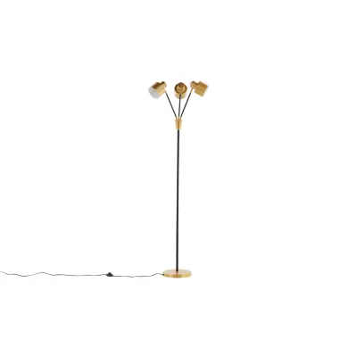 VENTURE DESIGN Vifta golvlampa - mässing och svart stål