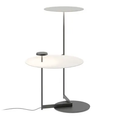 Vibia - Platt LED-golvlampa 90 cm grå L1, dimbar