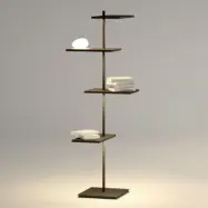 Vibia - Suite LED-golvlampa, brun, 133 cm