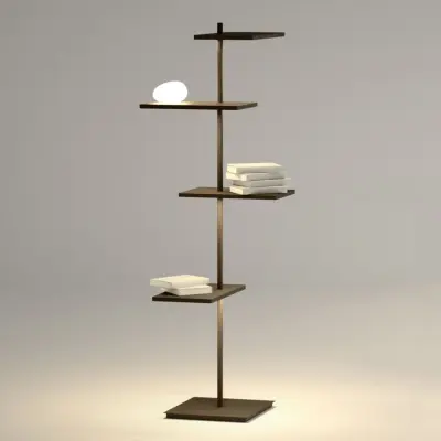 Vibia - Suite LED-golvlampa, brun, 133 cm