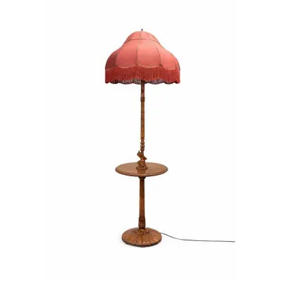 Vintage by Bright 1-2-3 Bordeaux Golvlampa – Fransad Skärm
