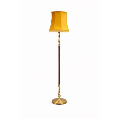 Vintage by Bright 1-2-3 Einar Bäckström Golvlampa – Mässing/läder