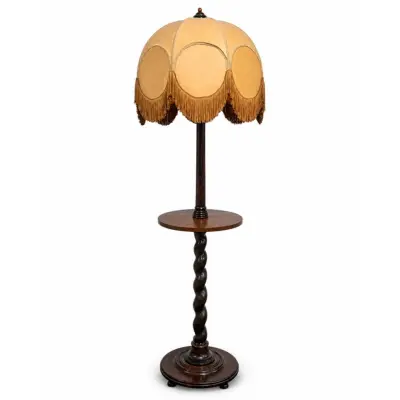 Vintage by Bright 1-2-3 Golvlampa Brun/Gul, Trä&Läder 170cm