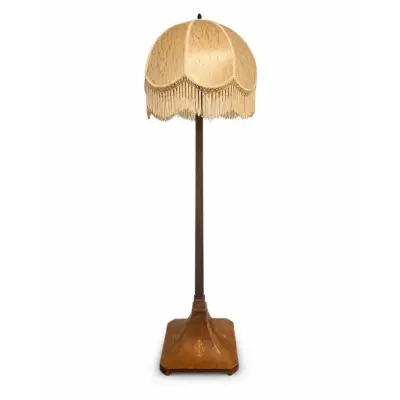 Vintage by Bright 1-2-3 Golvlampa Brun/Gul, Trä&Textil 170cm
