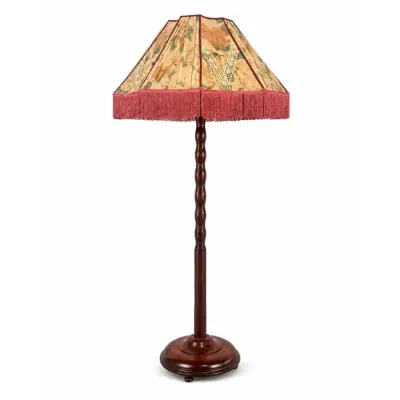 Vintage by Bright 1-2-3 Golvlampa Brun/Rosa, Trä&Textil 150cm