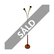 Vintage Golvfot 2-arm, mässing/trä