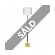 Vintage Golvlampa polerad mässing/läder