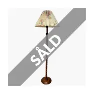 Vintage Golvlampa, snurrad trästomme