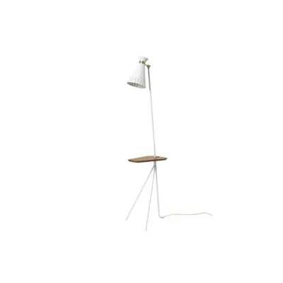 Warm Nordic - Cone Golvlampa w/Bord Clear White/Teak