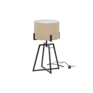 WOOOD EXKLUSIV Holly bordslampa - naturtyg och svart metall