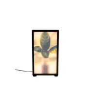 ZUIVER Grow M golvlampa - glas och svart trä