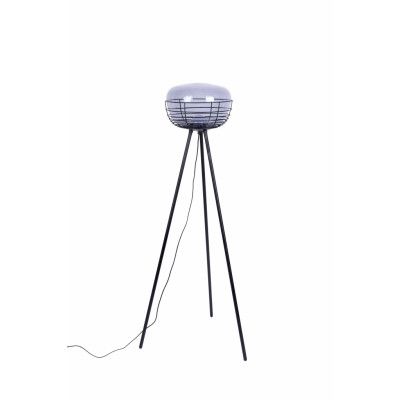 ZUIVER Smokey golvlampa - glas och svart järn