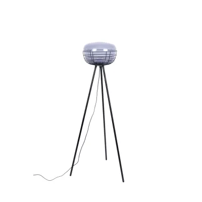 ZUIVER Smokey golvlampa - glas och svart järn
