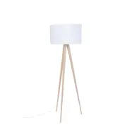 ZUIVER Stativ golvlampa - vit och naturligt trä