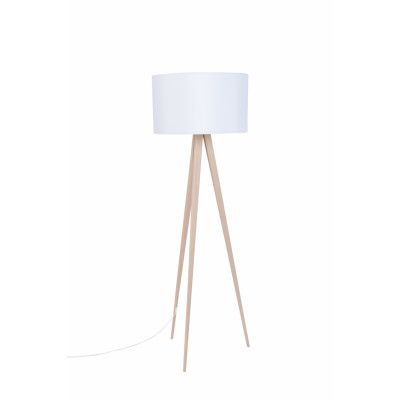 ZUIVER Stativ golvlampa - vit och naturligt trä
