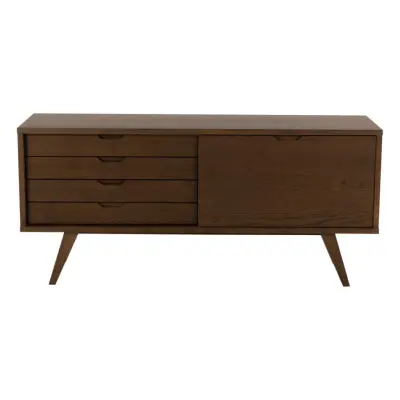 ACT NORDIC A-Line skänk, med 1 skjutdörr, 1 hyllplan och 4 lådor - rökt ekfaner