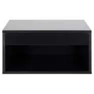 ACT NORDIC Cholet v&auml;ggh&auml;ngt s&auml;ngbord, w. 1 hylla och 1 l&aring;da - svart MDF